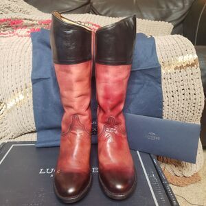 NWT Lucchese GY4526.88 Riley Women's Black Cherry Royal Calfskin Boot 6B RRR